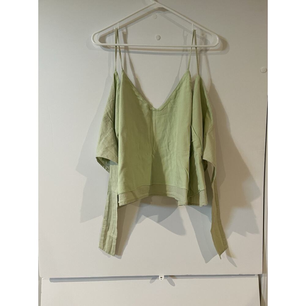 MPC Linen L Tie Back Halter Top